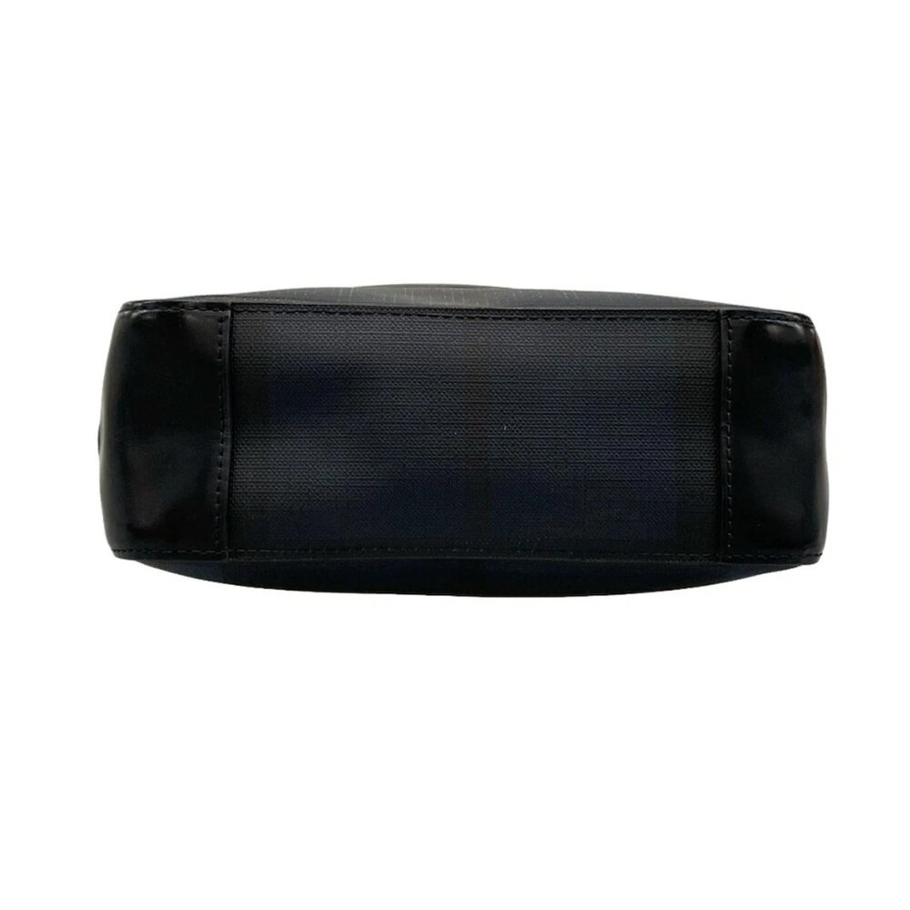 Auth Burberry - Navy Black PVC Leather Shoulder Bag - Picture 5 of 10